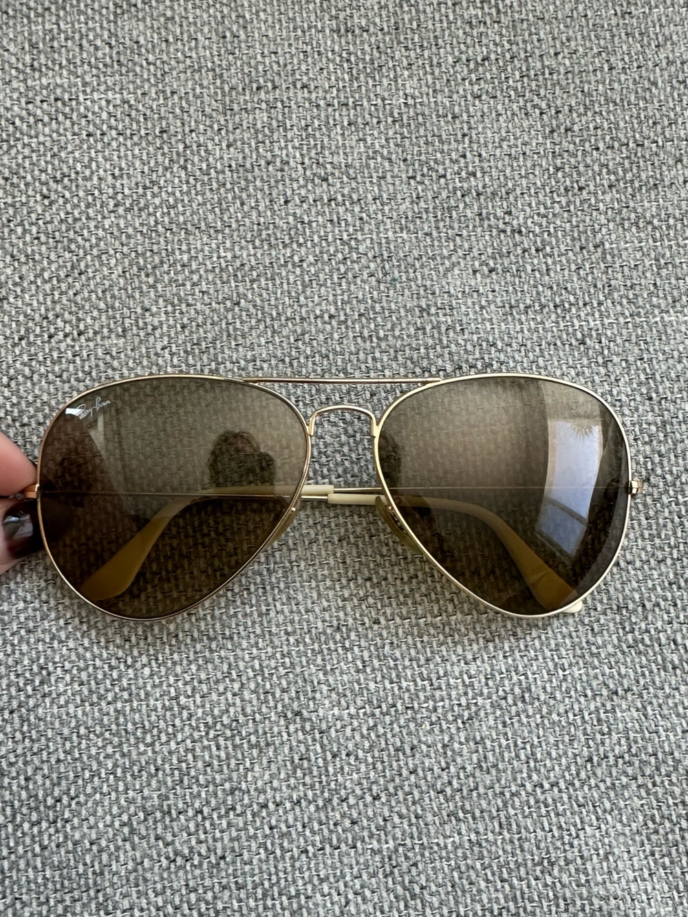 Rayban Aviator Sunglasses with Gold Frame and Brown Lenses